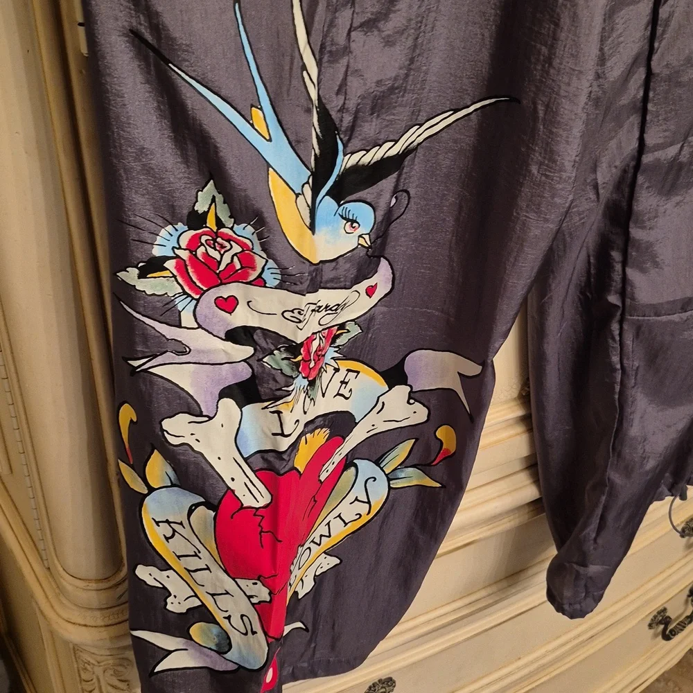 Ed Hardy "Love Kills Slowly" Nylon Parachute Pants - Picture 7 of 13